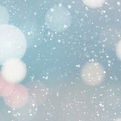 Wall Mural - Colorful bokeh light in a snowy day vector