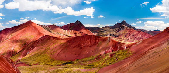 Wall Mural - Red Valley at Vinicunca Rainbow Mountain near Cusco in Peru