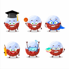 Sticker - School student of brigadiero red candy cartoon character with various expressions