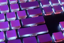 Blank Purple Mechanical Keyboard Keycaps With White Backlit