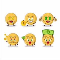 Canvas Print - Dalgona candy disagree cartoon character with cute emoticon bring money