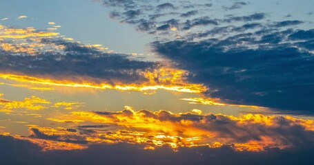 yellow sky clouds at sunrise. sky sunrise clouds real time video.