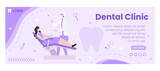 Fototapeta Pokój dzieciecy - Dental Flat Design Illustration Cover Editable of Square Background Suitable for Social media, Feed, Card, Greetings, and Web Internet Ads