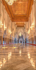 Hassan II mosque interior, Casablanca, HDR Image