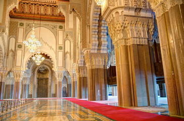 Wall Mural - Hassan II mosque interior, Casablanca, HDR Image