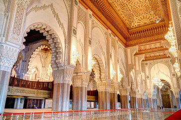 Wall Mural - Hassan II mosque interior, Casablanca, HDR Image