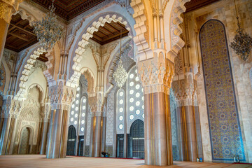 Wall Mural - Hassan II mosque interior, Casablanca, HDR Image