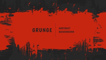 Abstract Bright Orange Frame Grunge Texture In Black Background