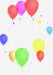 © Vlada Balabushka - Bright Balloon Background Transparent Vector. Balloon Anniversary Border. Green Festival. Pink Air. Toy Celebration Illustration.