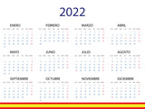 Fototapeta  - Calendario laboral 2022 en español
