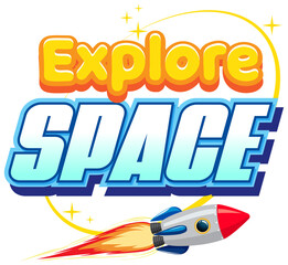 Wall Mural - Explore Space word logo design