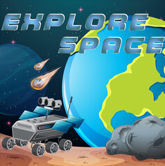 Wall Mural - Explore Space poster design