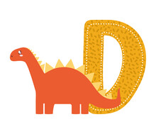Letter D With Dinosaur