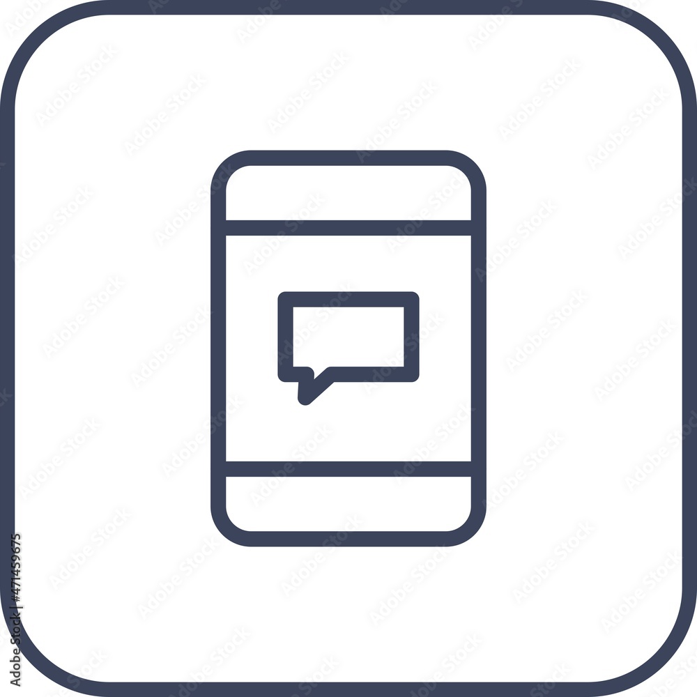Mobile App Line Round Corner Vector Icon Design