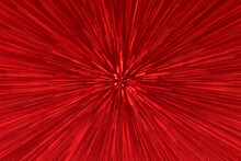 Blurred Red Zoom Perspective Background. Abstract Soft Explosion Effect. Centric Motion Pattern