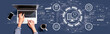 © Tierney - Document management system concept with person using a laptop computer