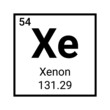 Chemical element xenon icon symbol. Xenon science atom table element atomic icon