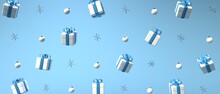Christmas Gift Boxes And Ornaments - 3D Render Illustration
