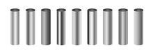 Cylinder Metal Aluminum Pipe Chrome Bar. Metal Pole Vector Steel Aluminium Iron Pipe