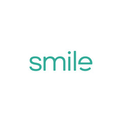 Wall Mural - smile typhography with smile icon in letter e