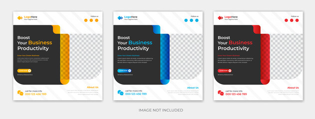 business social media post design template, creative instagram post premium vector