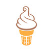 simple fun soft serve icecream in waffle cone