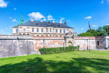 Canvas Print - Ancient Pidhirtsi castle and rural summer landscape