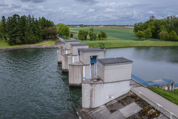 Canvas Print - Dam on the Goczalkowice Reservoir in Silesian Province of Poland