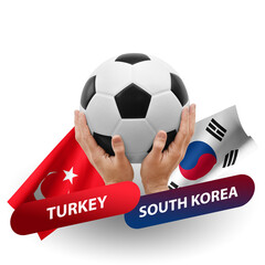 Soccer football competition match, national teams turkey vs south korea