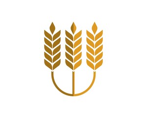 Sticker - Three wheat with branch in gold colors