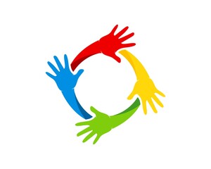 Sticker - Circular hand care with rainbow colors