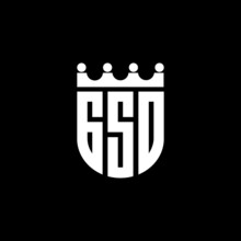 GSD Letter Logo Design With Black Background In Illustrator, Vector Logo Modern Alphabet Font Overlap Style. Calligraphy Designs For Logo, Poster, Invitation, Etc.	