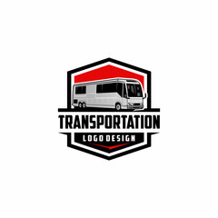 Poster - bus, public transportation, motor home logo design