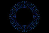 Fototapeta Do przedpokoju - 3D illustaration of a blue portal . Fantastic cell.Cyber shape in virtual reality. Simple geometric shapes