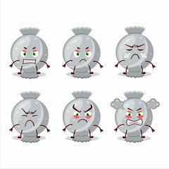 Poster - White candy wrap cartoon character with various angry expressions