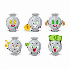 Canvas Print - White candy wrap cartoon character with cute emoticon bring money