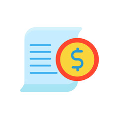 Canvas Print - Bill icon in flat style isolated on white background
