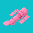© doomu - Pink Space Telescope Hubble in Duotone Style. 3d Rendering