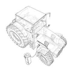 Poster - Electric Farm Tractor Charging Station Sketch