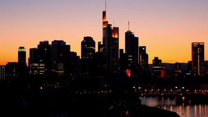 Sticker - Frankfurt skyline in the night