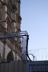 Sticker - A close-up on the facade of Notre Dame during its reconstruction.