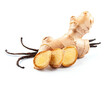 Ginger root with vanilla stick