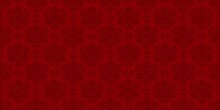 Rich Red Vintage Background. Seamless Vector Damask Pattern. Red Color. Vector.