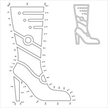 High Heel Boot Icon Dot To Dot Y_2111001