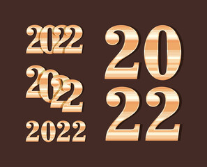 Wall Mural - golden 2022 year items