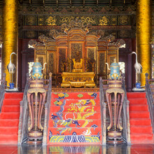 China, Peking, Thron In Der Halle Der Höchsten Harmonie, Im Kaiserpalast