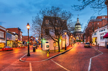 Fototapete - Annapolis, Maryland, USA Downtown Cityscape