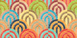 © flovie - Seamless embroidered pattern. Wavy bohemian print. Patchwork ornament. Vector illustration.