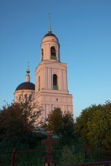 Wall Mural - Bell tower of Transfiguration Church of 19th century,  historic Radonezh village, Sergiyev Posad district,  Moscow region,  Russia