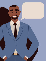 Wall Mural - black businessman talking